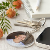 Aangepaste foto eenvoudige minimalistische sleutel sleutelhanger (Voorkant Rechts)