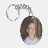 Aangepaste foto eenvoudige minimalistische sleutel sleutelhanger (Voorkant Links)