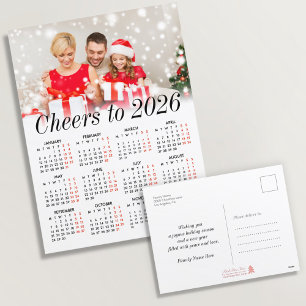 Aangepaste foto Eenvoudige moderne kalender 2026 F Feestdagenkaart