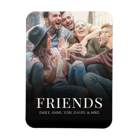 Aangepaste foto Eenvoudige moderne vrienden Magneet (Verticaal)