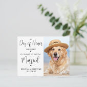 Aangepaste foto Eenvoudige QR Code Dog Weddenschap Uitnodiging Briefkaart (Staand voorkant)