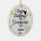 Aangepaste foto Eerste Kerstmis als grootouders 20 Keramisch Ornament (Rechts)