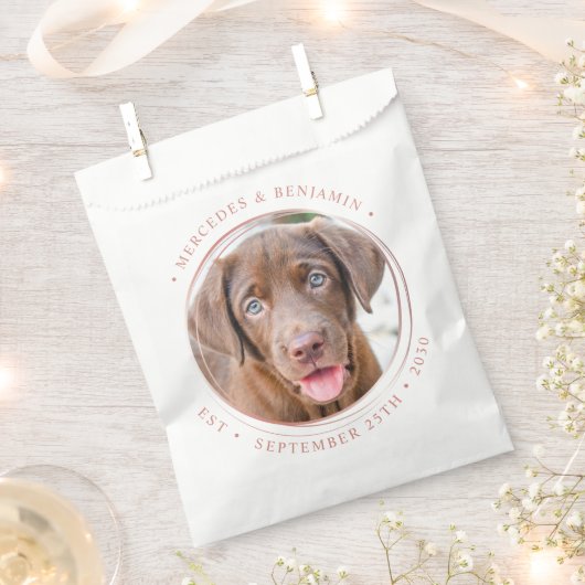 Aangepaste foto Elegant Roos Gold Personalize Wedd Bedankzakje (Geknipt)