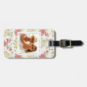 Aangepaste foto Elegant roze rozen Bagagelabel (Voorkant horizontaal)