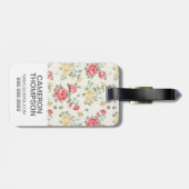 Aangepaste foto Elegant roze rozen Bagagelabel (Achterkant horizontaal)