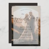Aangepaste foto Elegant Script bruiloft uitnodigin Kaart (Voorkant / Achterkant)