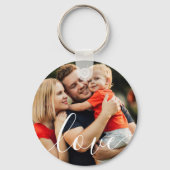 Aangepaste foto Elegante script liefde Sleutelhanger (Achterkant)