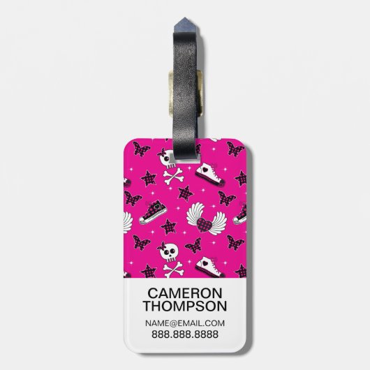 Aangepaste foto-emo-symbolen bagagelabel (Achterkant verticaal)