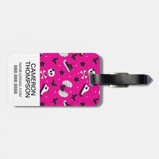 Aangepaste foto-emo-symbolen bagagelabel (Achterkant horizontaal)