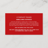Aangepaste foto, EMT, Paramedic Visitekaartje (Achterkant)