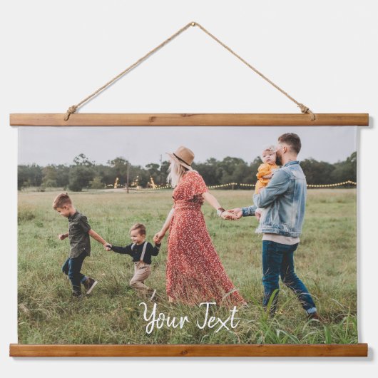 Aangepaste foto- en aangepaste tekst Sjabloon Hangend Wandkleed (Voorkant)