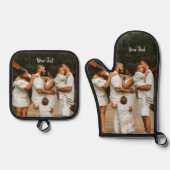 Aangepaste foto- en aangepaste tekst Sjabloon Ovenwant & Pannenlap Set (Voorkant)