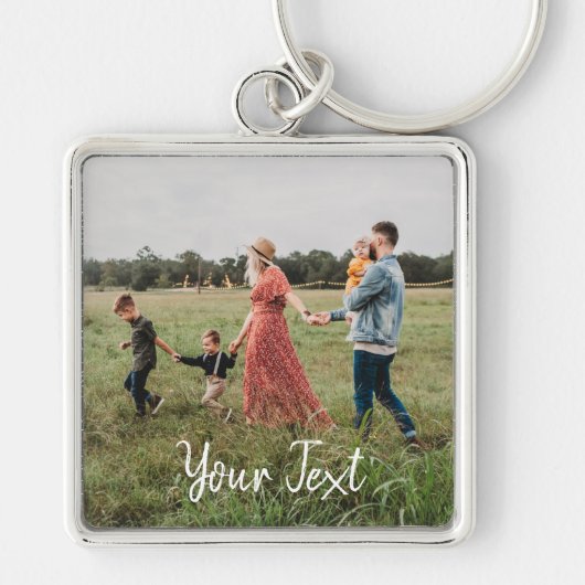 Aangepaste foto- en aangepaste tekst Sjabloon Sleutelhanger (Voorkant)