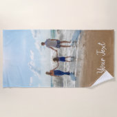 Aangepaste foto- en aangepaste tekst Sjabloon Strandlaken (Voorkant)