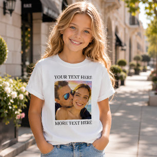 Aangepaste foto en bericht gepersonaliseerd t-shirt
