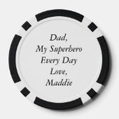 Aangepaste foto en bericht "Vaderdag" Poker Chips (Achterkant)