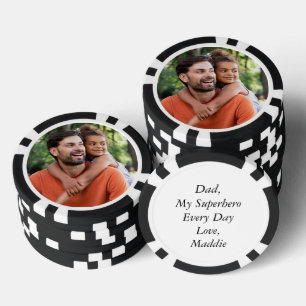 Aangepaste foto en bericht "Vaderdag" Poker Chips
