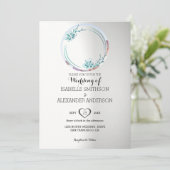 Aangepaste foto en bloemenkrans bruiloft kaart (Staand voorkant)