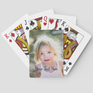 Aangepaste foto en handgeschreven tekst pokerkaarten