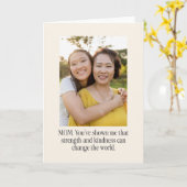 Aangepaste foto en Inspirerend offerte Moederdag Kaart (Gele Bloem)