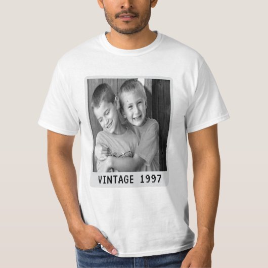 Aangepaste foto en jaar nostalgische vriendschap t-shirt (Voorkant)