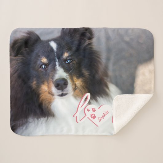Aangepaste foto- en liefdestekst met petten en nam sherpa deken (Voorkant (horizontaal))