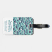 Aangepaste foto- en monogram decoratieve Zee golf Bagagelabel (Achterkant horizontaal)