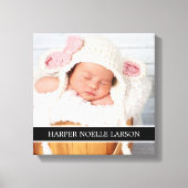 Aangepaste foto- en monogram gepersonaliseerde Can Canvas Afdruk (Voorkant)
