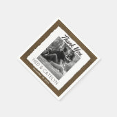 Aangepaste foto en monogram | Rustieke Burlap Wedd Servetten (Hoek)