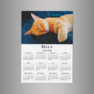 Aangepaste foto en naam 2026 kalender magneet