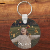 Aangepaste foto en naam gepersonaliseerd kind sleutelhanger (Voorkant)