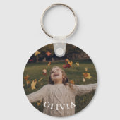 Aangepaste foto en naam gepersonaliseerd kind sleutelhanger (Achterkant)