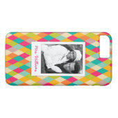 Aangepaste foto en naam Harlequin  patroon Case-Mate iPhone Case (Achterkant (Horizontaal))
