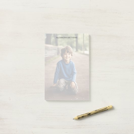 Aangepaste foto en naam post-it® notes (Op bureau)