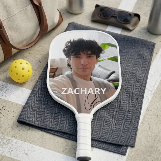 Aangepaste foto en naammonogram pickleball paddle