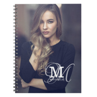 Aangepaste foto- en naamtypografie notitieboek