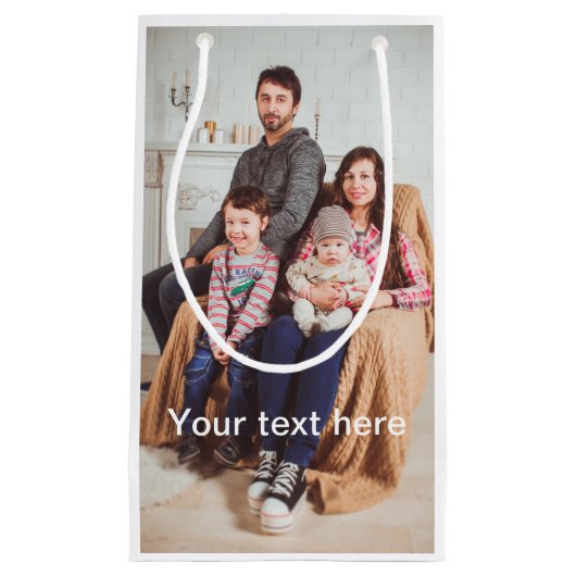 Aangepaste foto en/of tekst klein cadeauzakje (Voorkant)