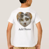 Aangepaste foto en optionele tekst op maat t-shirt (Achterkant)