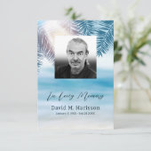 Aangepaste foto en palmbomen begrafenis bedankkaart (Staand voorkant)