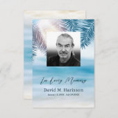 Aangepaste foto en palmbomen begrafenis bedankkaart (Voorkant / Achterkant)