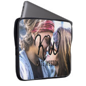 Aangepaste foto- en penseelmonogram laptop sleeve (Voorkant Rechts)