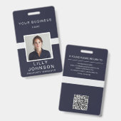 Aangepaste foto- en QR-code professionele ID Badge (Voor- en achterkant)