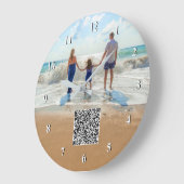 Aangepaste foto- en QR-codeconclock - Uw ontwerp Grote Klok (Hoek)