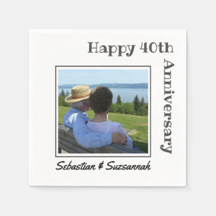 Aangepaste foto en speciale bruiloft Jubileum Servet