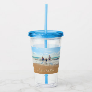 Aangepaste foto en tekst Acryl Tumbler Drinkbeker