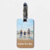 Aangepaste foto en tekst Bagagelabel gepersonalise (Achterkant verticaal)