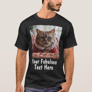 Aangepaste foto en tekst eenvoudig t-shirt
