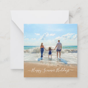 Aangepaste foto en tekst - Gelukkig zomer vakantie Notitiekaartje