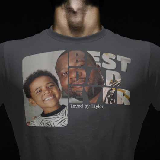 Aangepaste foto en tekst gepersonaliseerd beste pa t-shirt
