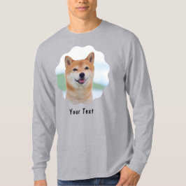 Aangepaste foto en tekst gepersonaliseerd grijs t-shirt